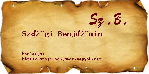 Szögi Benjámin névjegykártya