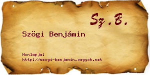 Szögi Benjámin névjegykártya