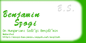 benjamin szogi business card